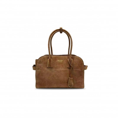 PRADA MEDIUM SUEDE TOTE BAG (32*23.5*16cm) PRADA MEDIUM SUEDE TOTE BAG (32*23.5*16cm)